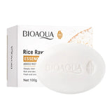 BIOAQUA White Rice Raw Pulp Facial Soap Face Wash Foam Facial Cleanser Moisturizing Whitening Body Bathing Handmade Soap