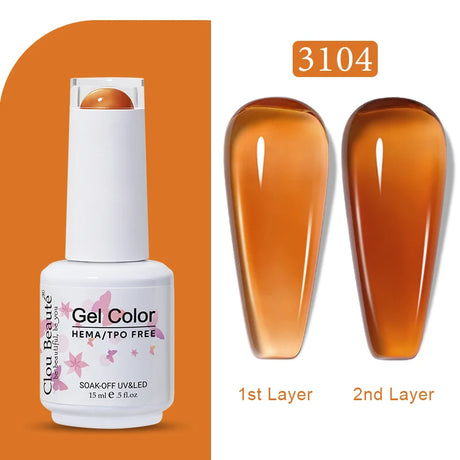 Clou Beaute Jelly Color UV Gel Manicure Summer Pink Nude Gel Nail Rainbow Nail Supplies For Professionals Semi-permanent Varnish