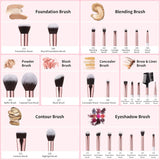 DUcare Black Makeup Brush Professional Makeup Eyeshadow Foundation Powder Soft Synthetic Hair Makeup Brushes Brochas Maquillaje