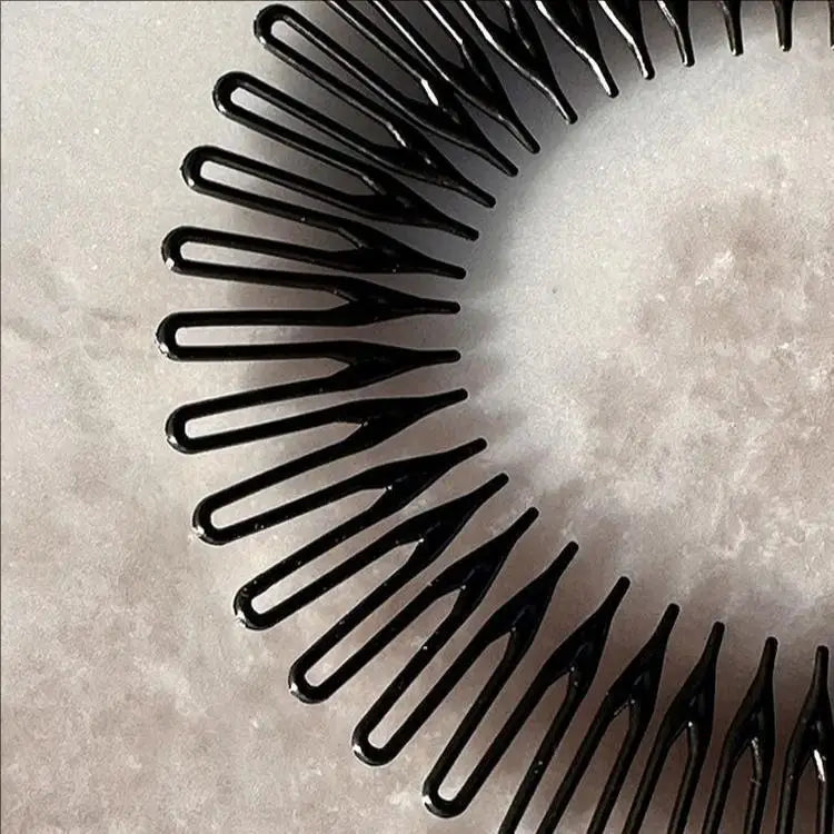 2Pcs Plastic Full Circle Stretch Diamond Flexible Comb Teeth Headband Hair Band Clip Face Wash Fixed Hair Accessories Non-Slip