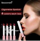 4 Colors Cigarette Shaped Lip Gloss Set Matte Velvet High Pigment Waterproof Long Lasting Non Transfer Portable Mini Lip Makeup Cosmetic