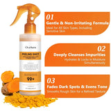 Exfoliating Kojic Acid Turmeric Spray Gently Peeling Solution Hydrating Skin Brightening Mist for Smooth Skin Back & Foot Care