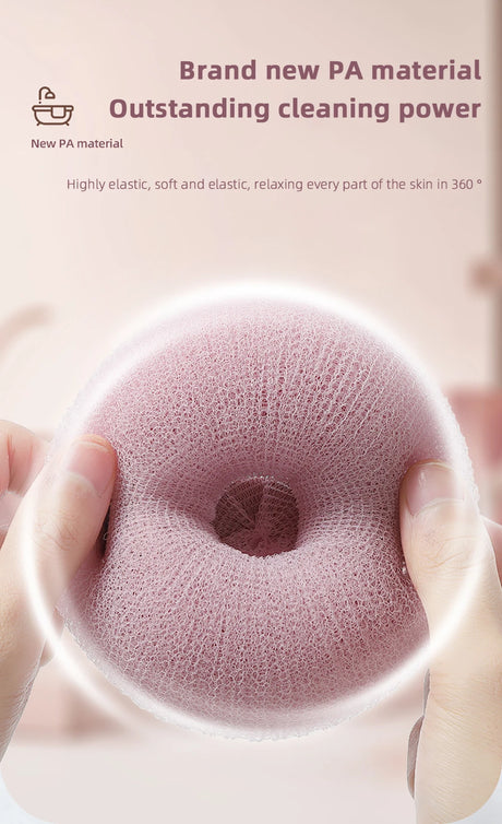 Shower Loofah Bath Sponge With Hanging Rope Exfoliating Soft Mesh Body Scrubber Rich Lather 3D Knit Design For Smooth Skin