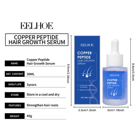 Copper Peptide Hair Density Serum Nourishing Scalp Strengthening Hair Follicles Anti Breakage Fuller Healthier Hair Lightweight & Fast Absorbing