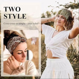 Boho Paisley Knotted Headband for Women, Wide Elastic Twisted Head Wrap, Vintage Bandana Print Hair Band for Yoga, Daily Wear