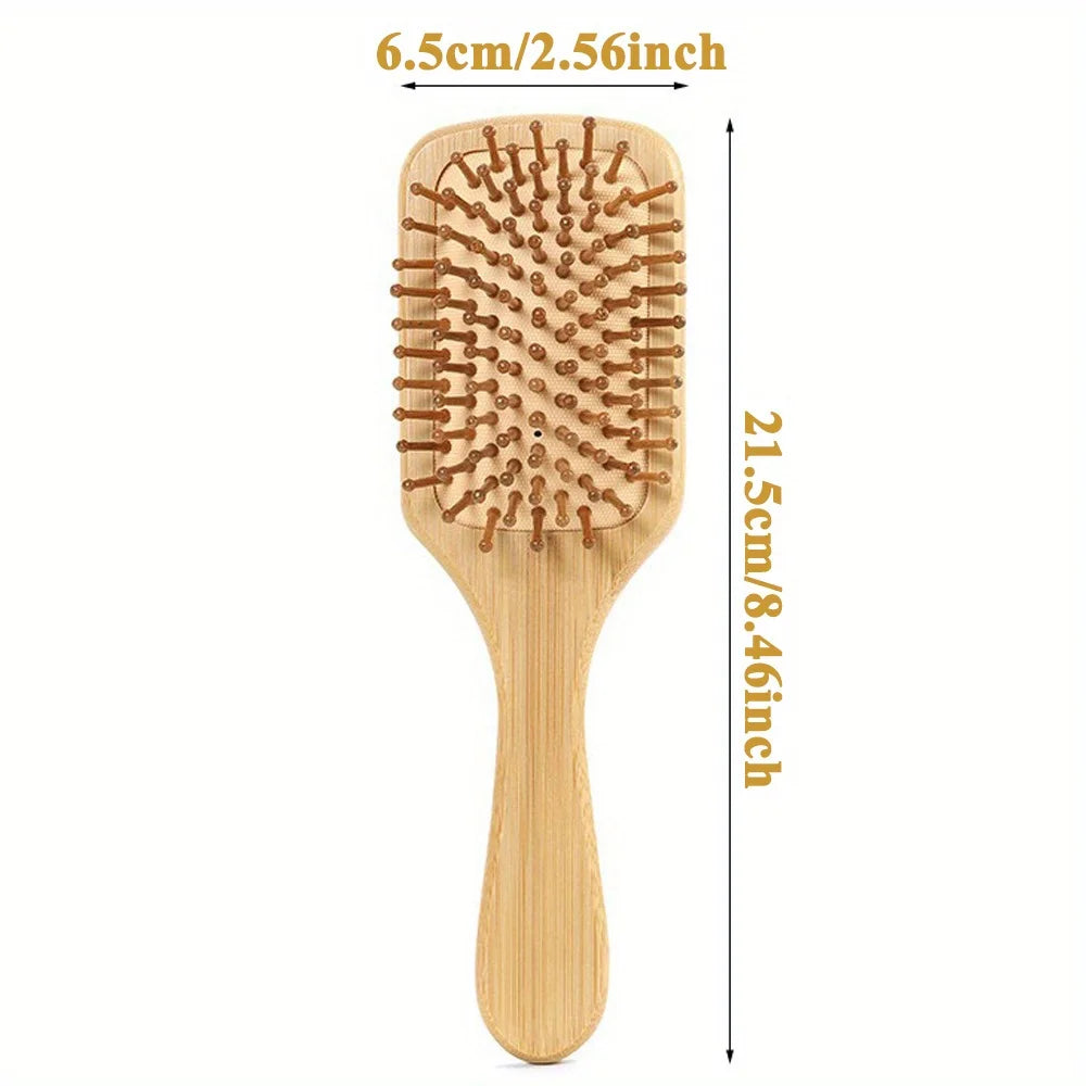 Wooden Hair Brush Improve Hair Growth Wood Hairbrush Prevent Hair Loss Comb Bamboo Comb Teeth Hairdressing Styling Hair Tools