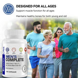 Men's 50+ Daily Super Multivitamin, High Potency Formula for Brain, Eye & Heart Health, Vitamins A C D E K B1 to B12 Gluten Free