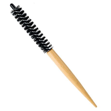 Small Round Hair Brush Wooden Handle Mini Round Hair Styling Brush for Short Hair Blow Drying