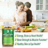 BEWORTHS Multivitamin Capsules with Vitamins & Minerals for Energy Brain Heart Skin Eye Health Immune Support for Women and Men