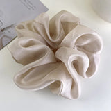 Retro French Large Hair Scrunchies Solid Color Headbands Spring/Summer Sweet Head Rope Female Tie Hair Rubber Bands for Womens