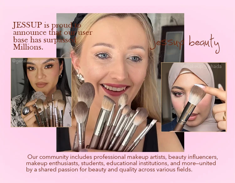 Jessup Makeup Brushes Set 15/25pcs Premium Synthetic Brown Make up Brushes Foundation Eyeshadow Concealer Blush Eyeliner, T511