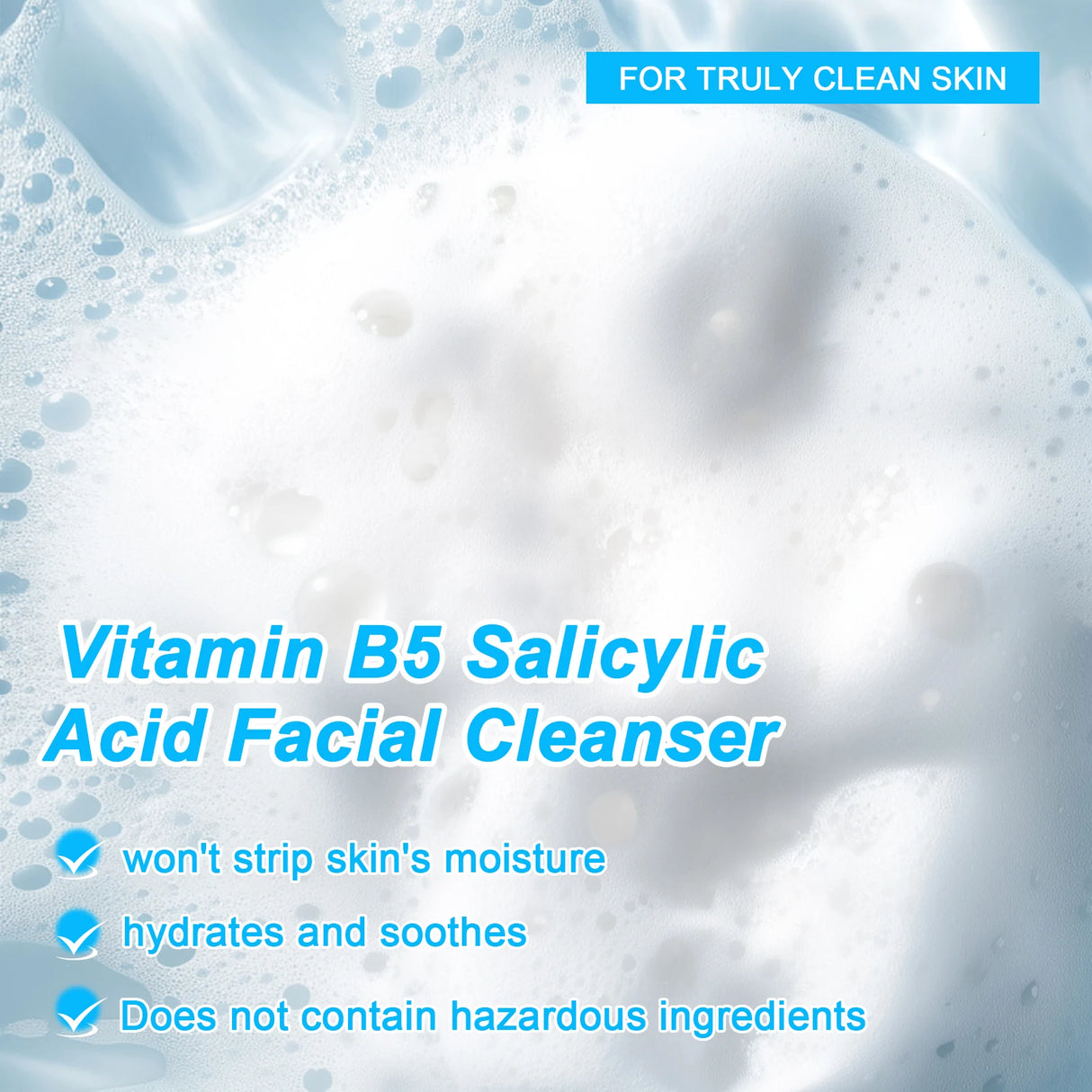 Amococo 2Pcs B5 Salicylic Acid Face Wash 100ml Oil Control Cleanser Deep Pore Foaming Wash for Oily Acne Prone Skin