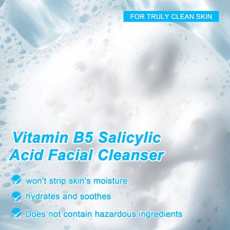 Amococo 2Pcs B5 Salicylic Acid Face Wash 100ml Oil Control Cleanser Deep Pore Foaming Wash for Oily Acne Prone Skin