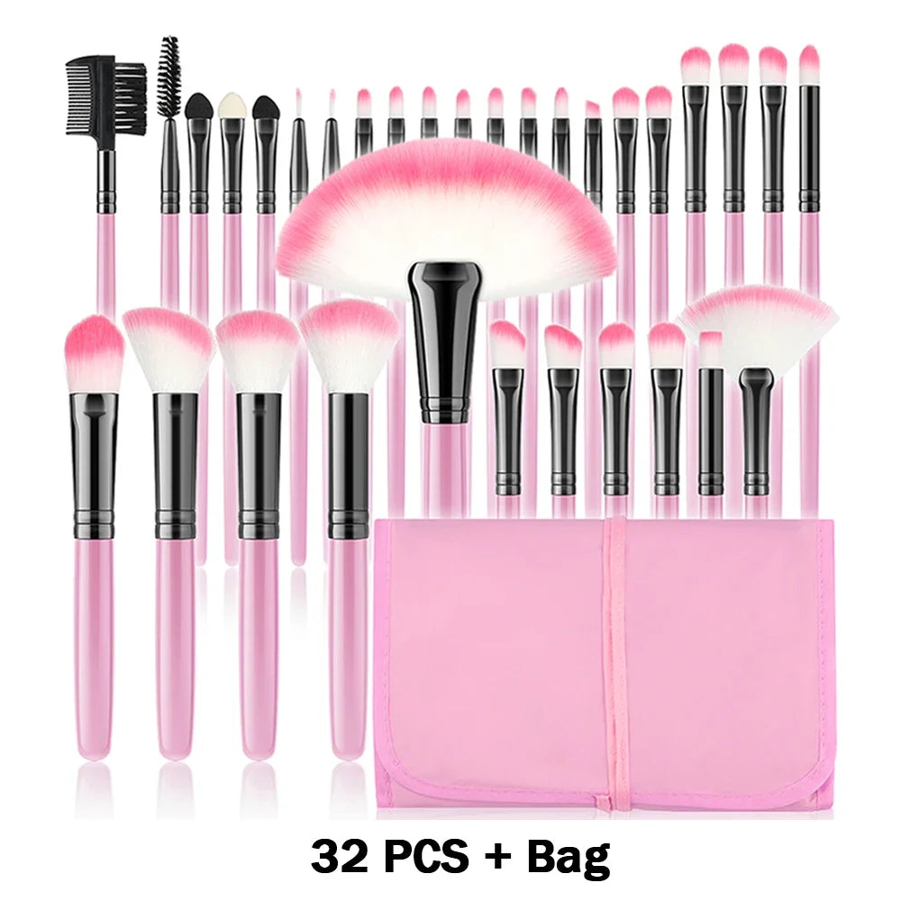 10-32PCS Makeup Brush Set Soft Fluffy Powder Foundation Contour Blush Concealer Eye Shadow Blending Makeup Kit Women Beauty Tool