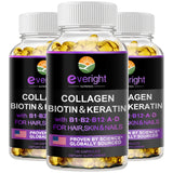 Biotin Hyaluronic Acid, Collagen Keratin –Hair Growth Vitamin – Nails & Skin,  B1, B2, B6, B12 Complex Supplement for Men &Women