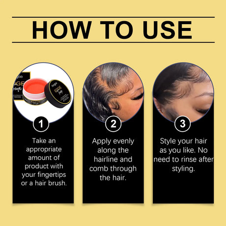 Edge Tame Firm Hold Hair Wax Natural Finish Long Lasting Style Control Frizz Free Smoothing Texture Professional Salon Hair Care