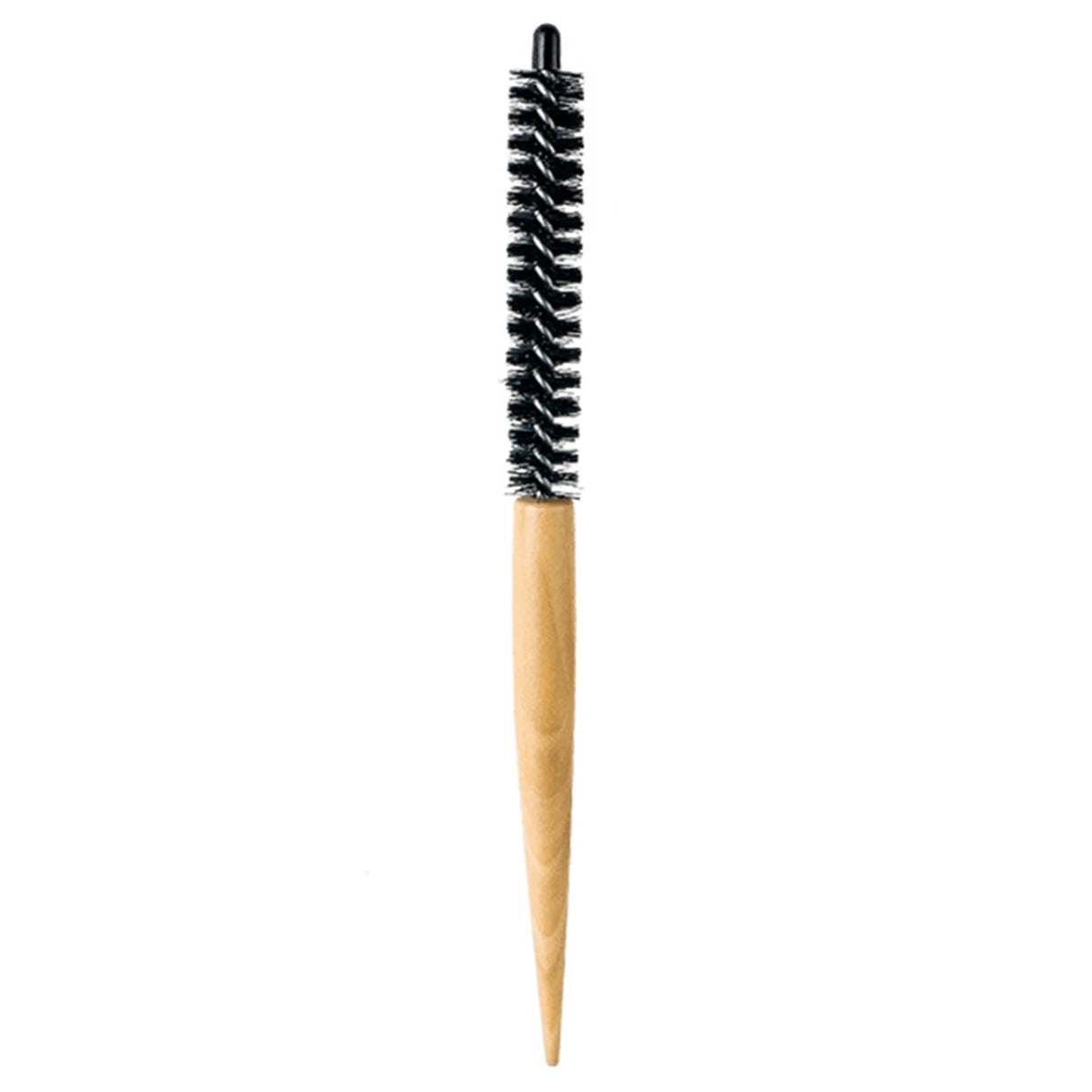 Small Round Hair Brush Wooden Handle Mini Round Hair Styling Brush for Short Hair Blow Drying