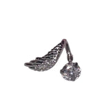 1pcs Silver Color Wing 316L Stainless Steel Ear Bone Nail for Women New Fashion Full of Rhinestone Earrings Accessories for Ear
