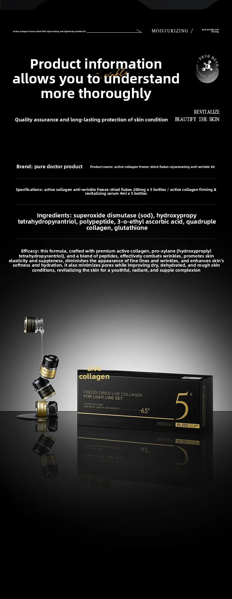 High end anti wrinkle, coarse pores essence, fast absorption, make you 20 years younger
