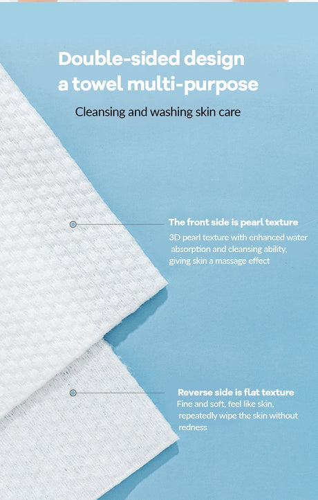 100PCS Natural Disposable Face Towel Travel Facial Cleansing Wet And Dry Makeup Remover Pearl Cotton Soft Makeup Nonwoven Towel