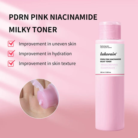 PDRN Pink Niacinamide Milky Toner for Hydrating Moisturizing Soothing Ceramide Glass Glow Skin Milky Toner Korean Skincare
