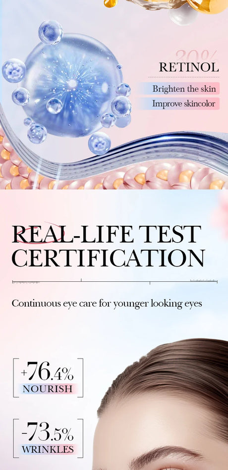 Instant Eye Bag Remove Cream Retinol Anti-Wrinkle Firming Skin Fade Fine Lines Anti Dark Circle Puffiness Brighten Eye SkinCare