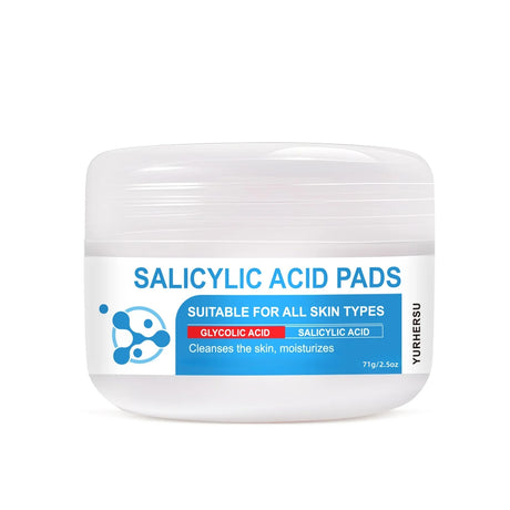 Disposable Salicylic Acid Facial Cleansing Cotton Pads Double Sided Exfoliating Wipes Oil Balancing Skin Care Pads Lightweight Portable Face Cleanser Sheets For Daily Morning Night Skincare