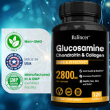 Glucosamine Chondroitin MSM Capsules, Joint Support Supplement, Support Cartilage Flexibility Bone Strength & Hair Skin Nail
