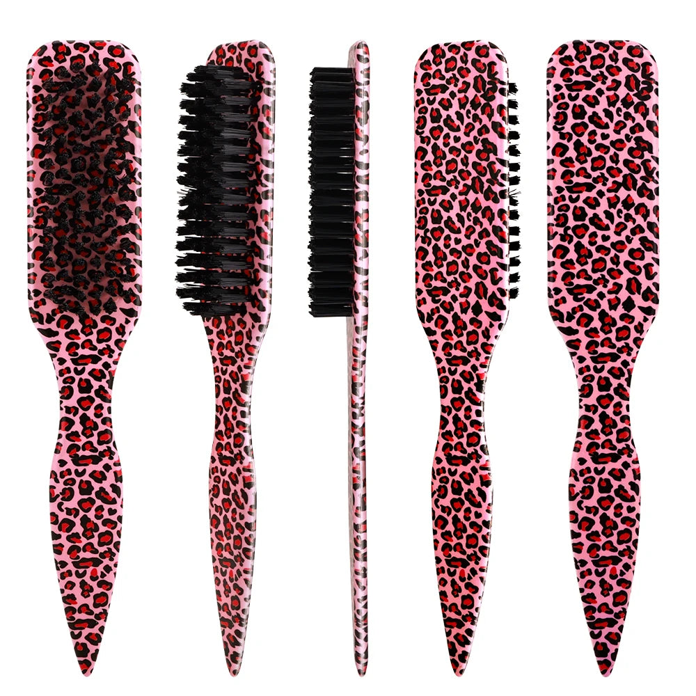 4Pc Boar Bristle Slick Back Hair Brush Set For Sleek Ponytail Bun Smoothing Baby Hairs,Flyaways,Edge Control Backcombing Teasing