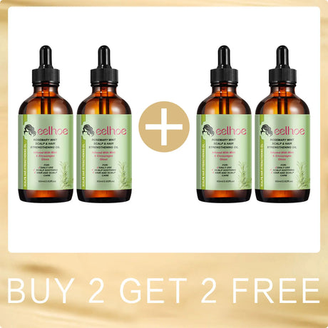 EELHOE Natural Rosemary Hair Growth Essential Oil Dandruff Treatment for Scalp Professional Hair Care Anti Hair Loss Serum 60ml