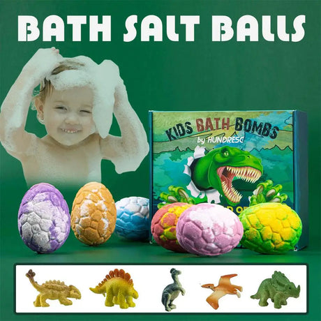 6PCS/SET Dinosaur Egg Adventure Bath Bomb Within Random Dinosaur Toy Moisturize, Stress Relief Cleasing Bathing Ball