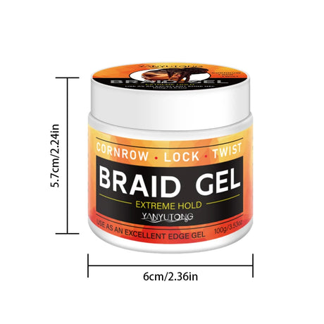 Styling Braiding Gel Wax Carbomer Long Lasting Strong Hold Pomade Anti-Frizz Smooth Hair Finishing Shaping Hair Edge Control