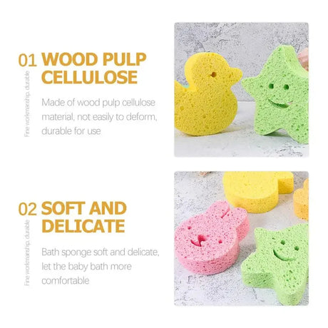 Children's Bath Sponge Sponges Body Wash Bathing Cute Frosted Wood Pulp Baby Shower Wood Pulp Cellulose Scrubber for Tools Bath