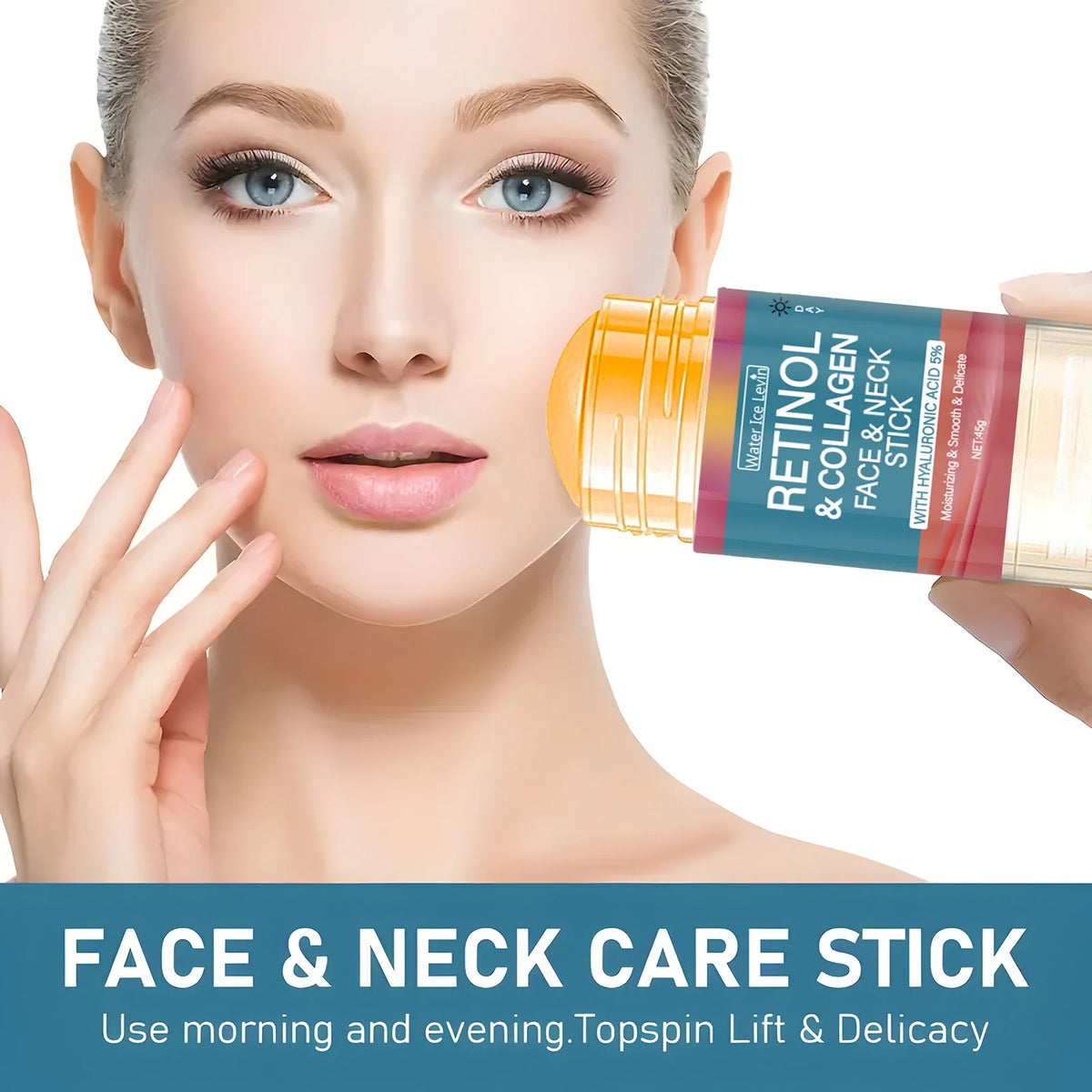 Retinol Face and Neck Treatment Bar with Firming Elasticity Improve Loose Skin Lotion Moisturizes and brightens skin