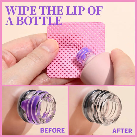 LINMANDA 200Pcs Lint Free Nail Cleaning Wipes Nail Cleaning Pads Gel Nail Cleaning Wipes Suitable for Home or Nail Salon Use