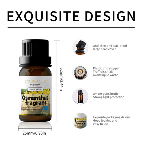10ml Osmanthus Fragrans Essential Oil Skincare Natural Flavors Long Lasting Scent Gifts Floral-scented Perfume Essential Oils