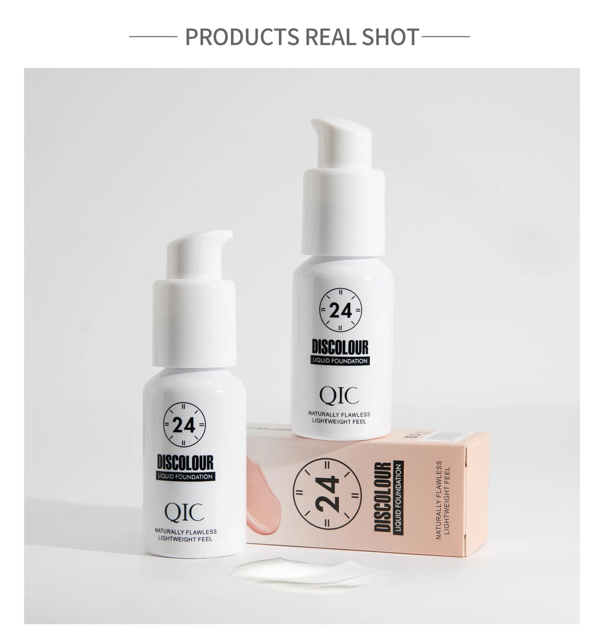 QIC 30ML Foundation Color Changing Makeup Base Nude Face Full Cover Matte Concealer Long Lasting Make Up Liquid Foundation Cream