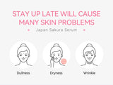 Sakura Whitening Face Serum Anti Aging Fade Fine Lines Tighten Pores Improve Melanin Pigment Dull Moisturizer Brighten Skin Care