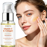 Facial Serum | Vitamin C & Collagen Infused Daily Skin Care Serum, Hydrating & Gentle Exfoliating Facial Treatment for All Skin