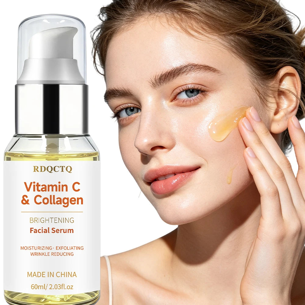 Facial Serum | Vitamin C & Collagen Infused Daily Skin Care Serum, Hydrating & Gentle Exfoliating Facial Treatment for All Skin