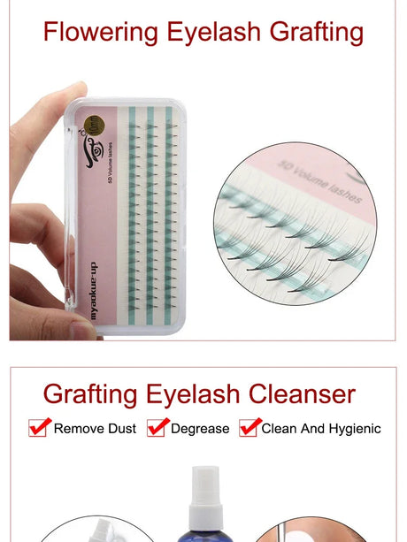 False Eyelash Extension Kit Set for Beginner Lash Brush Tweezers Glue Ring Eye Pad Eyelash Extension Supplies Lash Accessories