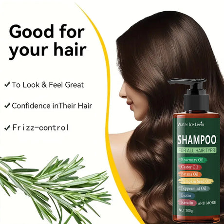 7in 1 Hair Shampoo - 250g 7 in 1 Shampoo - Cooling and Moisturizing for Damaged Hair, Split Ends, Anti-Breakage, Rich in Lavender, Rapeseed Oil, Peppermint Oil, Biotin, and Keratin