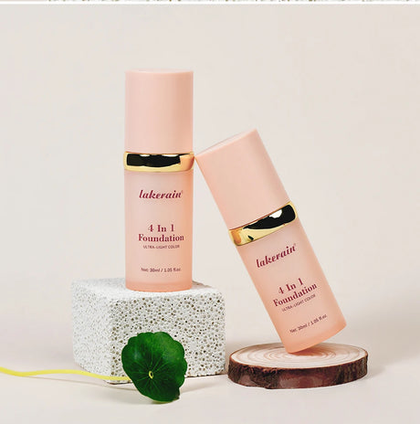 SPF30+Color Changing Foundation 4 in 1 Sun Liquid Moisture Waterproof Nourishes Coverage for All Skin Types Free Puff