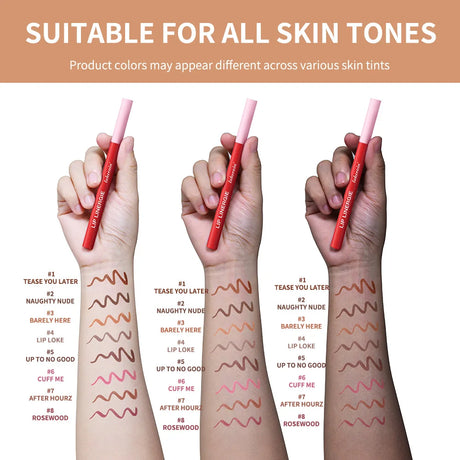 Waterproof Lip Liner Stain Lip Lingerie Long Lasting 8 Colors Transfer Proof Smudge Resistant Color No Bleed Formula  Cosmetics