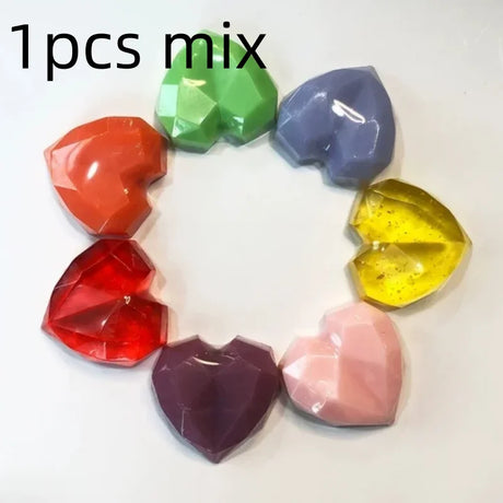 1/3/5pcs mix Diamond Heart Handmade Soap Wedding Gift Set Facial Soap with Chamomile Fragrance Essential Oil Soap