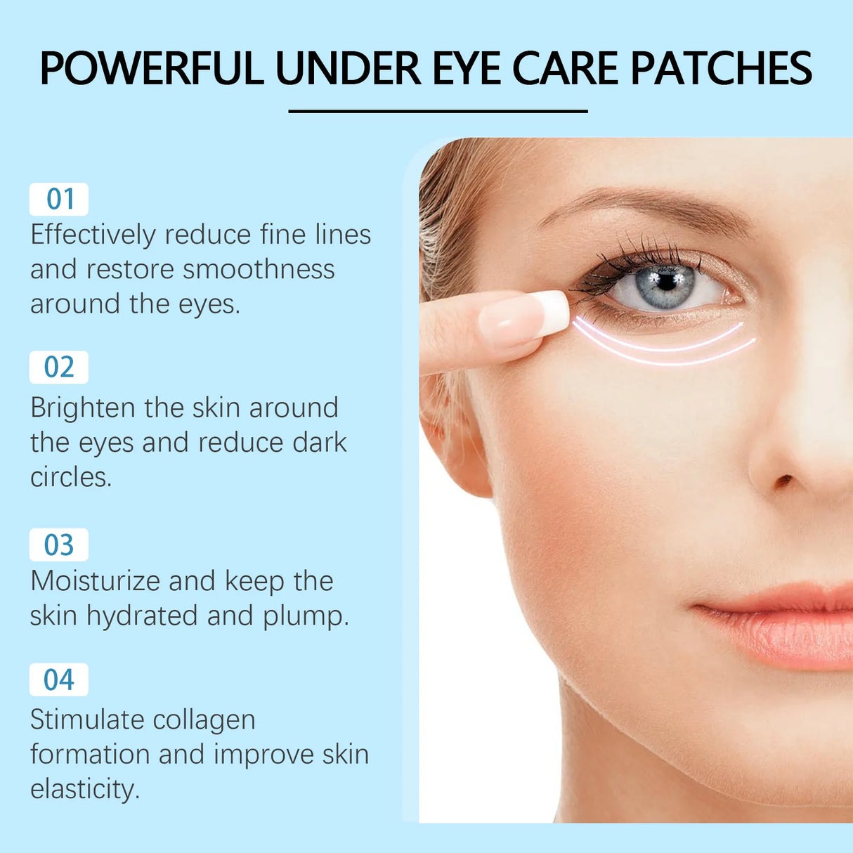 60PCS Retinol Eye Masks Firming Eye Bags Anti Dark Circles Fine Lines Removal Moisturizing Anti Wrinkle Skin Care Eye Patches