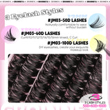 GROINNEYA Fluffy Lash Clusters DIY Natural Thick Cluster Lashes Fluffy Soft Mink Lashes Extension Individual Eyelashes Makeup