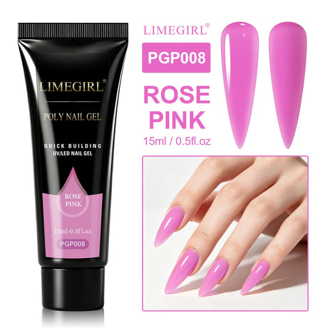 LIMEGIRL 25Colors Poly Extension Nail Gel For Nails Art Acrylic Manicure Design UV Varnishes Semi Permanent Quick Extension Gel