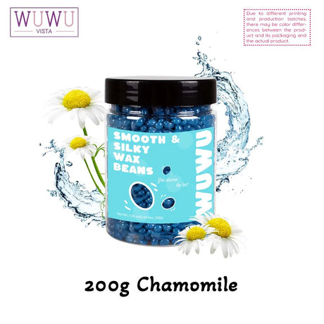 WUWUVISTA Wax Beads 200g(7.05oz) Bottle Hair Removal Hard Wax Beans Hot Waxing Beeswax for Wax Heater Painless for All Hair&Skin