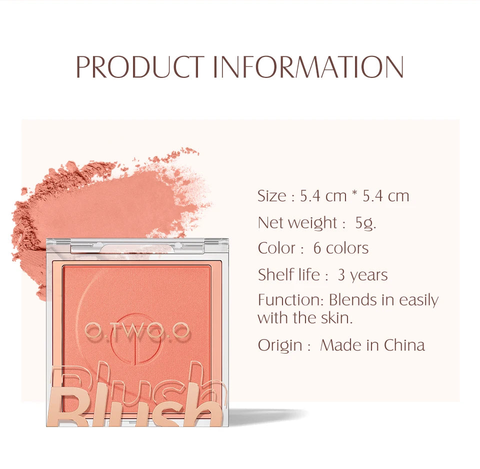 Soft Mineral Blush Palette 6 Colors Matte Long Lasting Powder Natural Cheek Contour Shadow Rouge Makeup Beauty